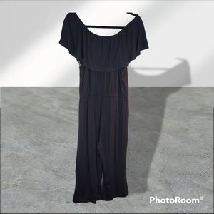 Womans Soft Surroundings Cropped Wide Leg Knit Jumpsuit Size Medium